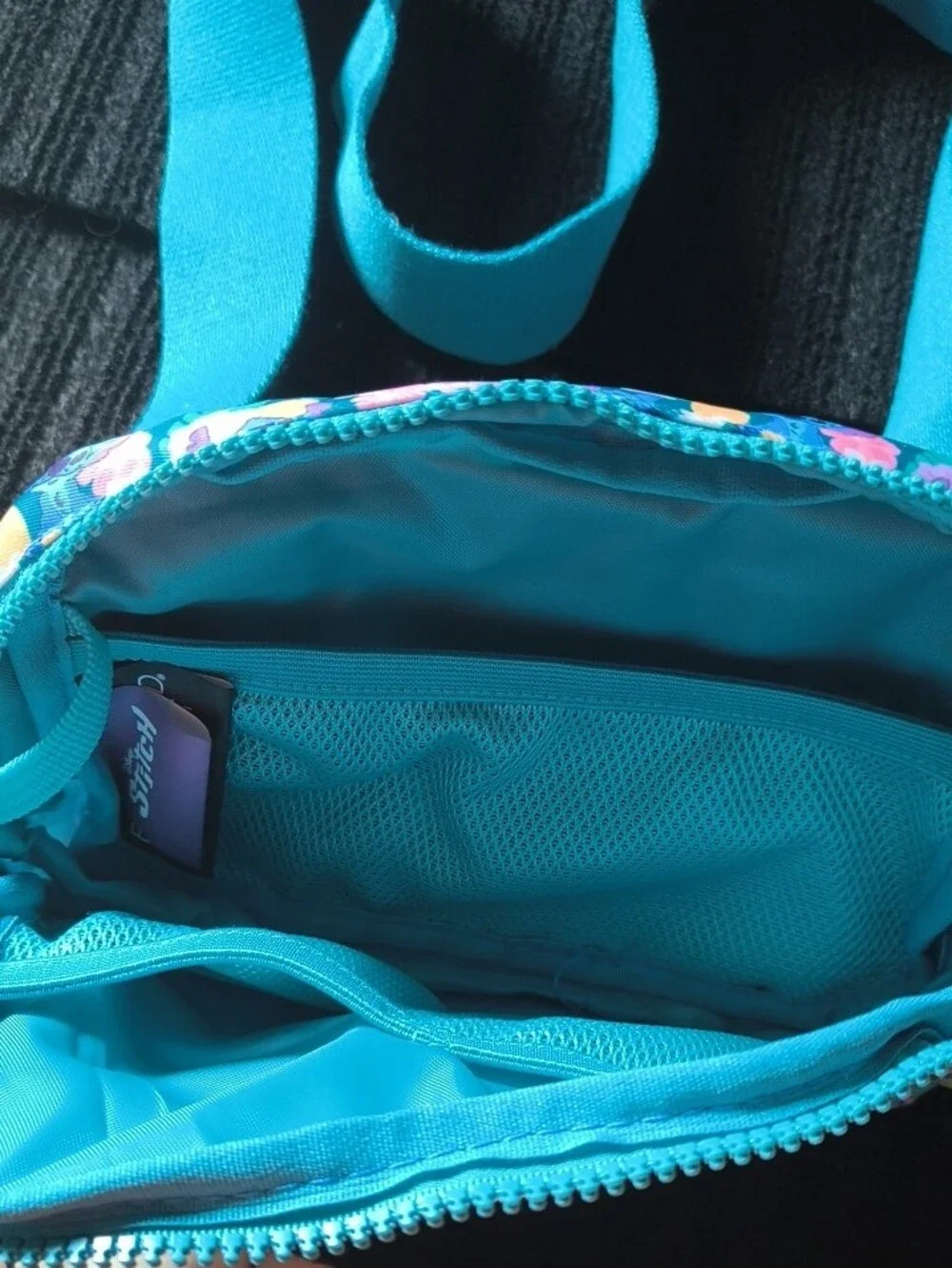 Bioworld Disney Teal Floral Stitch Kids Crossbody Bag